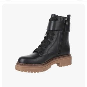 Sam & Libby black lug soles vegan leather combat boots